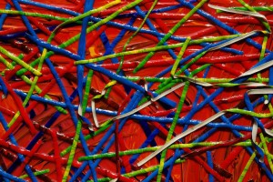 detail of "Strands dropped to the surface"